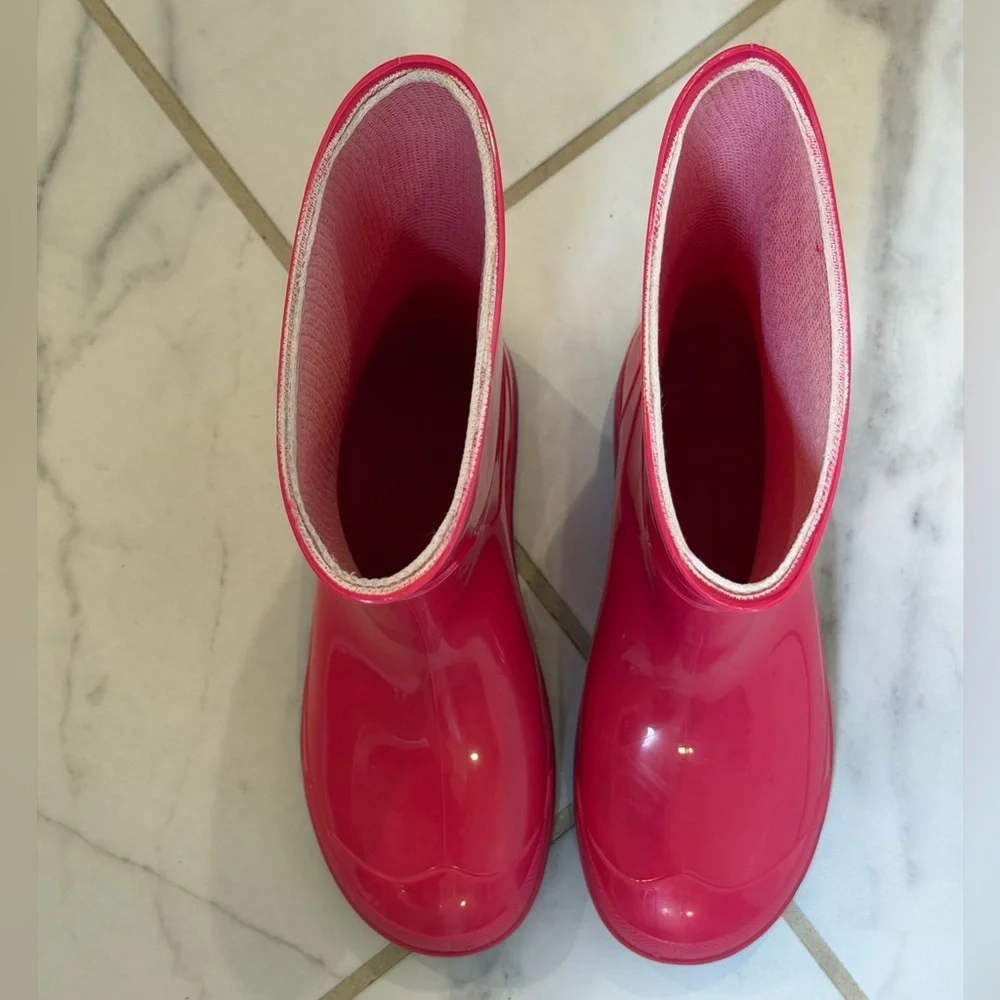 Barbiecore Bright Pink Rain Boots | Wonder Nation Puddle Jumpers | Size 2-3